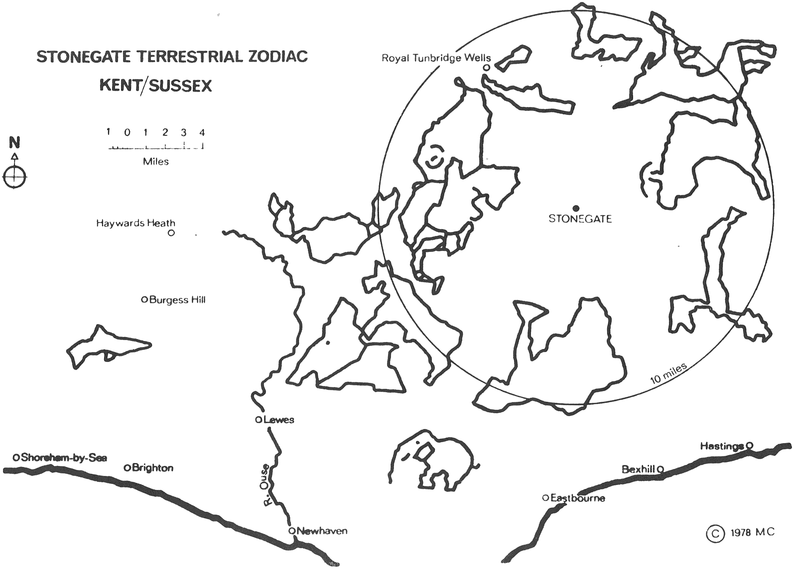 Map of the Stonegate zodiac
