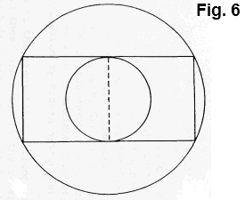 Rectangle enclosed by a circle, and enclosing a smaller circle