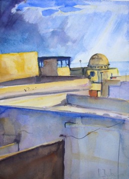 Rood Tops and Storm Tunisia, 11½"x16½", Watercolour
SOLD