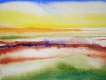 Fields
22cm x 17cm, Watercolour