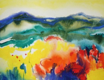 Flowers and hills
22cm x 17cm, Watercolour