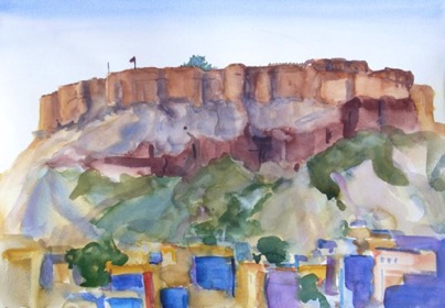 Fort Jodhpur, 
16½"x11½", Watercolour