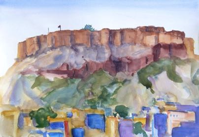 Fort Jodhpur,
16½"x11½", Watercolour Fort Jodhpur,
16½"x11½", Watercolour