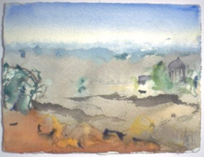 Dusty Plane Rajastan,6"x5", Watercolour Dusty Plane Rajastan,6"x5", Watercolour