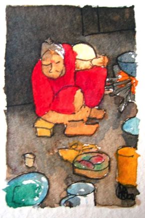Cooking,
2"x3", Watercolour
SOLD Cooking,
2"x3", Watercolour
SOLD