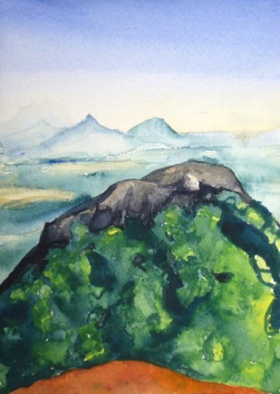 View from Top of the Rock 
Sigiriya 4, 6"x8", Watercolour