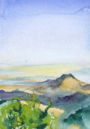 View from Top of the Rock 
Sigiriya 2, 6"x8", Watercolour