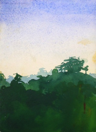 Hills Near Kandy 5, 6"x8", Watercolour