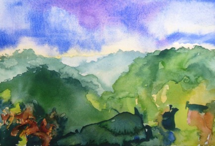 Hill Country 2, 12"x8", Watercolour