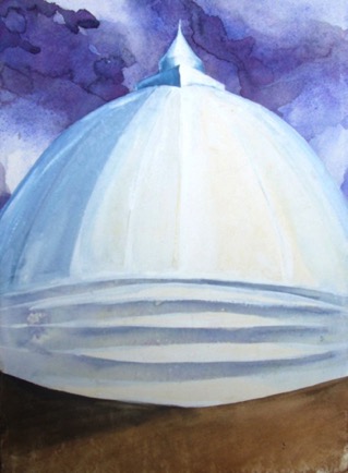 Godaba Dome, 11"x15", Watercolour