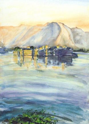 Lake Palace Udhipur,
11½"x16½", Watercolour
SOLD Lake Palace Udhipur,
11½"x16½", Watercolour
SOLD