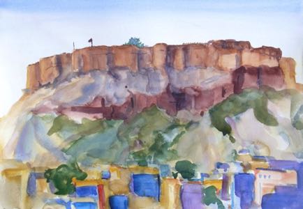 Fort Jodhpur,
16½"x11½", Watercolour Fort Jodhpur,
16½"x11½", Watercolour