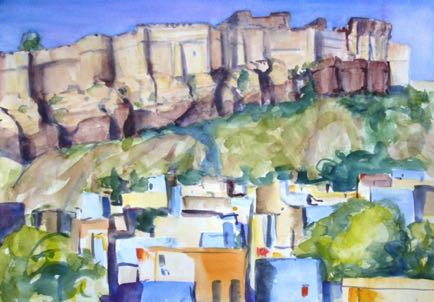Fort Jodhpur,
16½"x11½", Watercolour Fort Jodhpur,
16½"x11½", Watercolour