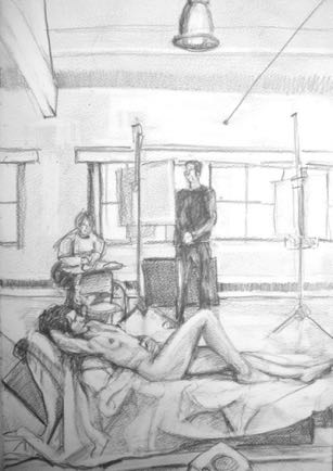 Reclining Woman in studio, 11½”x16½”, Graphite Reclining Woman in studio, 11½”x16½”, Graphite