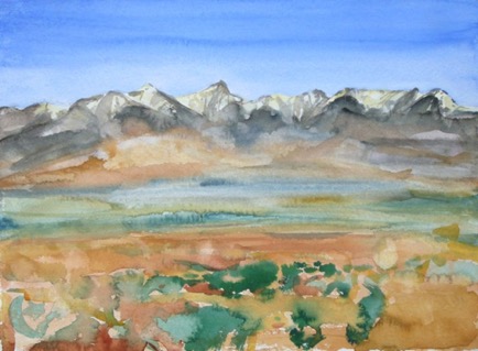 Atlas Mountains, 15"x11", Watercolour