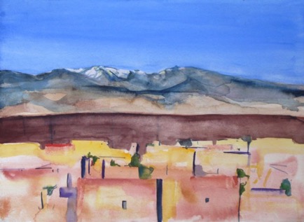 Atlas Mountains from Ouarzazate 3, 15"x11", Watercolour