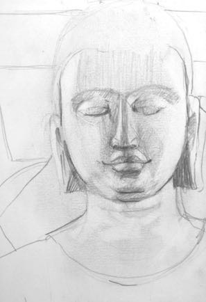Buddha British Museum, 4"x5½, Graphite Buddha British Museum, 4"x5½, Graphite