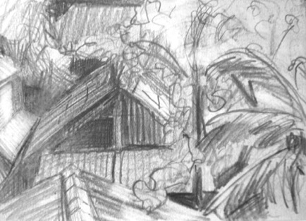 Roof Tops 2, 5½"x4", Graphite