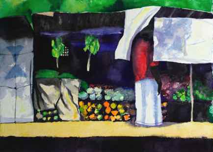 Fruit Stall Kerala, 16½”x11½”, Watercolour Fruit Stall Kerala, 16½”x11½”, Watercolour