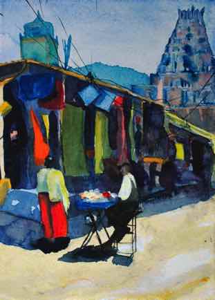 Market Ooty, 11½”x16½”, Watercolour Market Ooty, 11½”x16½”, Watercolour