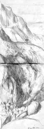 Edge of Western Ghats, 4"x11", Graphite Edge of Western Ghats, 4"x11", Graphite