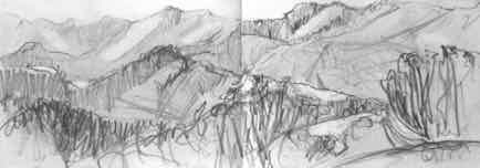 Nilgiri Hills, 11"x4", Graphite Nilgiri Hills, 11"x4", Graphite