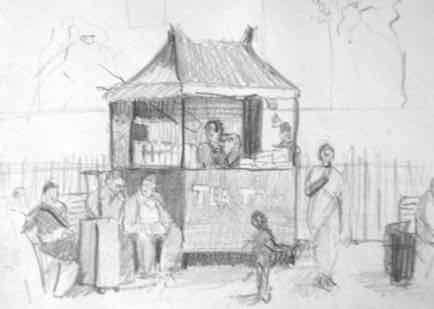 Tea Stall, 5½"x4", Graphite Tea Stall, 5½"x4", Graphite