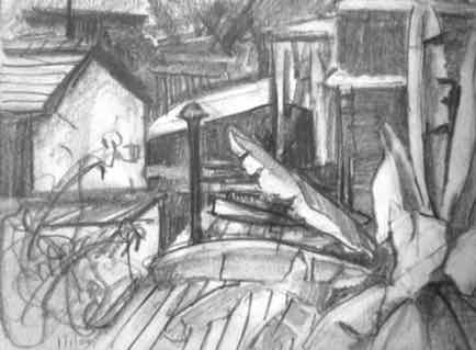 Roof Tops 1, 5½"x4", Graphite Roof Tops 1, 5½"x4", Graphite