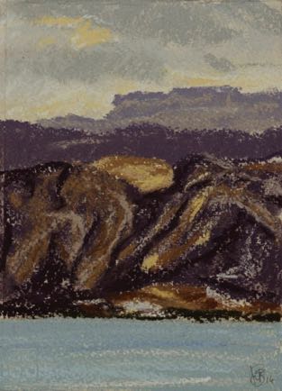 Sinai and the Red Sea,
pastel on paper,
18cm x 14cm Sinai and the Red Sea,
pastel on paper,
18cm x 14cm
