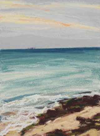 “Incoming storm,
le Côte Sauvage”,
pastel on paper, 31cm x 23cm “Incoming storm,
le Côte Sauvage”,
pastel on paper, 31cm x 23cm