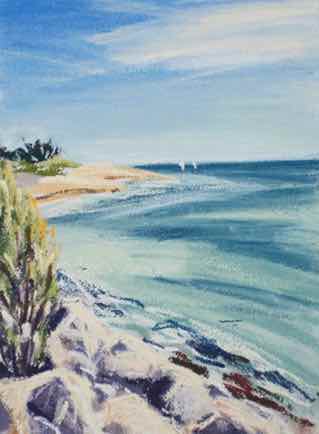 “Looking East, le Côte Sauvage”,
pastel on paper, 31cm x 23cm
SOLD “Looking East, le Côte Sauvage”,
pastel on paper, 31cm x 23cm
SOLD