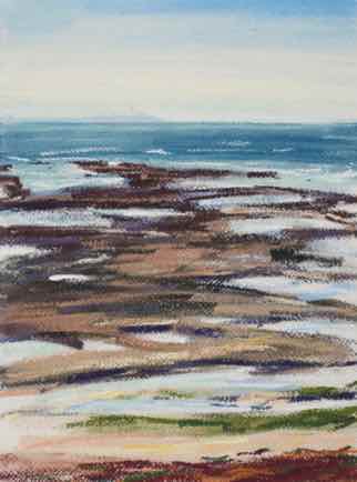 “Rock pools, le Côte Sauvage”,
pastel on paper, 31cm x 23cm
“Rock pools, le Côte Sauvage”,
pastel on paper, 31cm x 23cm