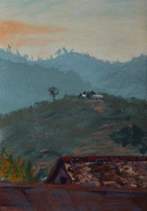 Ambositra, view of the mountains
29cm x 21cm, Chalk Pastel on Paper