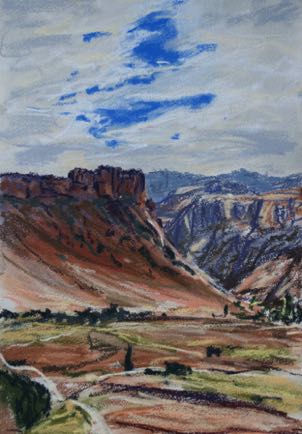 Isalo, route into the mountains,
29cm x 21cm, Chalk Pastel on Paper