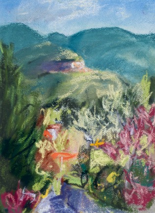 Open cast mine,
Lamalou-les-Bains, Languedoc
Pastel on Paper, 2023, 23cm x 31cm