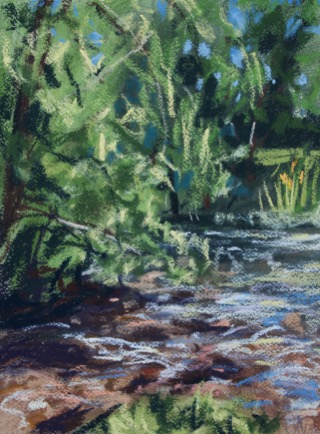 River Charente, by the Rejelant
Pastel on Paper, 2023, 23cm x 31cm