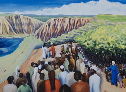 The feeding of the 5'000
Oil on Linen, 2023, 1.6 m x 1.2 m