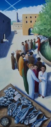 St. Andrew preaching
Oil on Linen, 2023, 0.5 m x 1.2 m