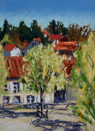 S. André Square
Ruffec, Charente 
Pastel on Paper, 2022, 23cm x 31cm
