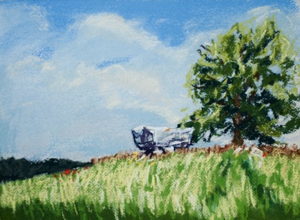 Dolmens des Pérrot,
Fontenille, Charente
Pastel on Paper, 2018, 31cm x 23cm Dolmens des Pérrot,
Fontenille, Charente
Pastel on Paper, 2018, 31cm x 23cm