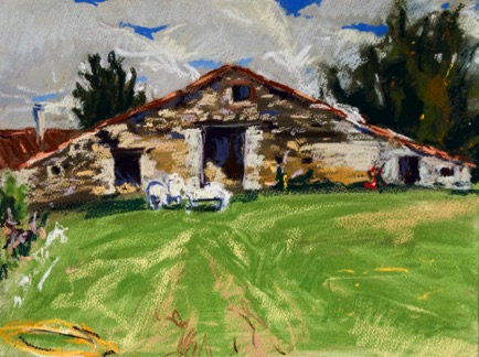 Old Barn,  
Charente 
Pastel on Paper, 2021, 41cm x 31cm