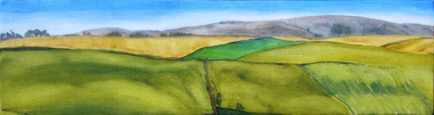 Fields Stow Galashields, 15"x4", Oil