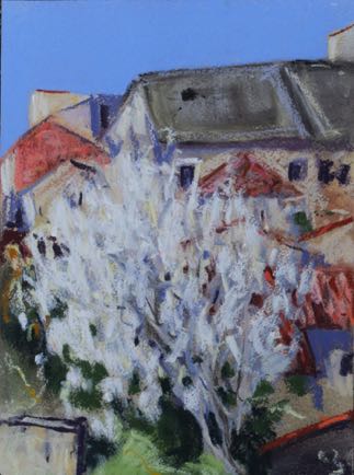 Blossom behind Rué S. André
23cm x 31cm, Pastel on Paper Blossom behind Rué S. André
23cm x 31cm, Pastel on Paper