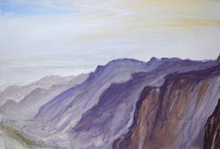 Dana Valley evening,
pastel on paper, 37cm x 56cm Dana Valley evening,
pastel on paper, 37cm x 56cm