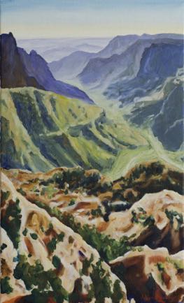 From Dana towards the Rift Valley, 
Oil on Linen, 2014
65m x 40cm