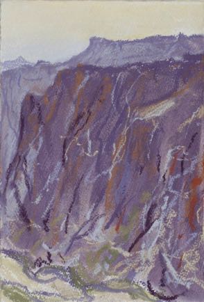 Dana escarpment, 
Pastel on Paper 2014
28m x 18cm