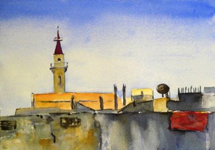 Madaba sky line, Watercolour on paper, 15cm x 21cm
SOLD