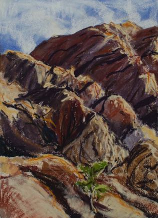 Aqaba Mountains, pastel on paper, 37cm x 28cm