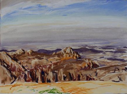 Jordan Valley 
near Petra, 
pastel on paper, 28cm x 37cm