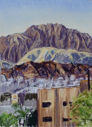 Negev and Elat 
from Aqaba,
pastel on paper, 37cm x 28cm